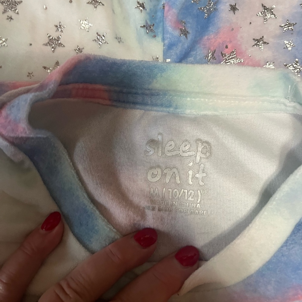 Sleep On It Pink and Blue Pajama Sets with Dreamy Watercolor Design size 10/12 - Picture 2 of 6
